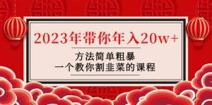 韭菜-联盟· 2023年带你年入20w+方法简单粗暴，一个教你割韭菜的课程倾城领域-倾城领域