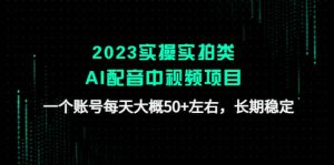 2023实操实拍类AI配音中视频项目，一个账号每天大概50+左右，长期稳定倾城领域-倾城领域