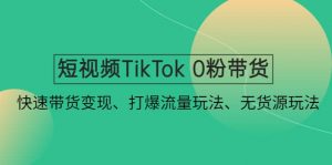 短视频TikTok 0粉带货：快速带货变现、打爆流量玩法、无货源玩法倾城领域-倾城领域