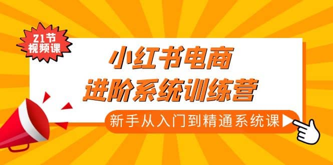 小红书电商进阶系统训练营：新手从入门到精通系统课（21节视频课）倾城领域-倾城领域