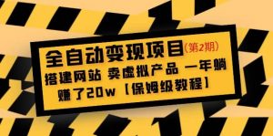 全自动变现项目第2期：搭建网站 卖虚拟产品 一年躺赚了20w【保姆级教程】倾城领域-倾城领域