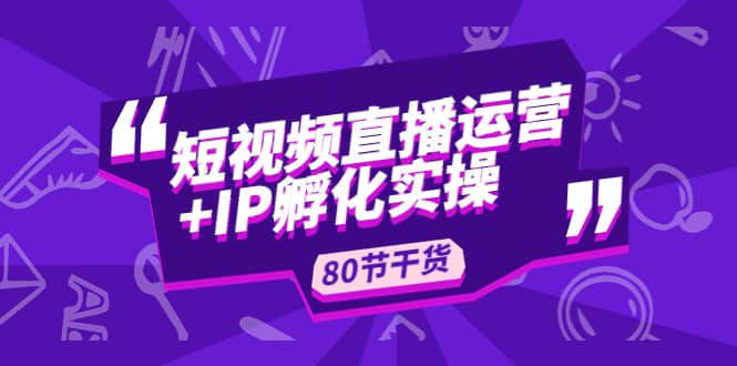 短视频直播运营+IP孵化实战：80节干货实操分享倾城领域-倾城领域