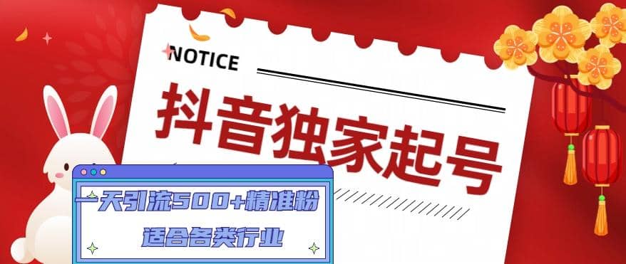 抖音独家起号，适合各类行业（9节视频课）倾城领域-倾城领域