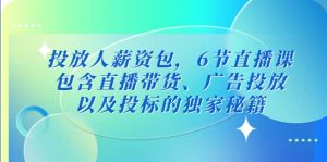 投放人薪资包，6节直播课，包含直播带货、广告投放、以及投标的独家秘籍倾城领域-倾城领域