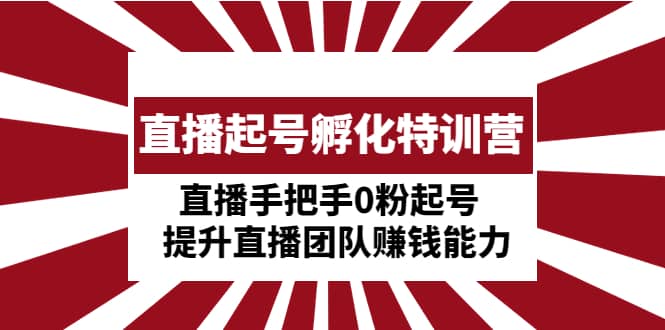 直播起号孵化特训营：直播手把手0粉起号 提升直播团队赚钱能力倾城领域-倾城领域