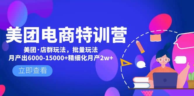 美团电商特训营：美团·店群玩法，无脑铺货倾城领域-倾城领域