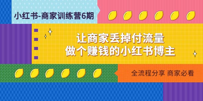 小红书-商家训练营12期：让商家丢掉付流量倾城领域-倾城领域