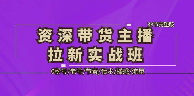 资深·带货主播拉新实战班，0粉号/老号/节奏/话术/播感/流量-38节完整版倾城领域-倾城领域