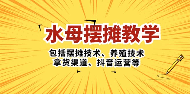 水母·摆摊教学，包括摆摊技术、养殖技术、拿货渠道、抖音运营等倾城领域-倾城领域