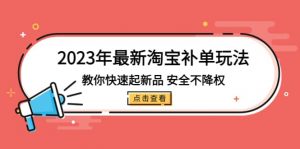 2023年最新淘宝补单玩法，教你快速起·新品，安全·不降权（18课时）倾城领域-倾城领域