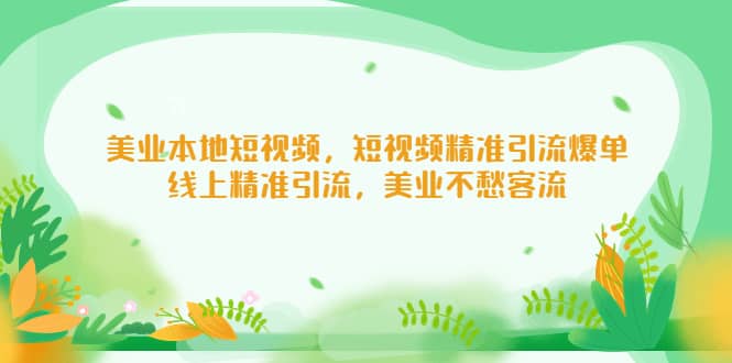 美业本地短视频，短视频精准引流爆单，线上精准引流，美业不愁客流倾城领域-倾城领域