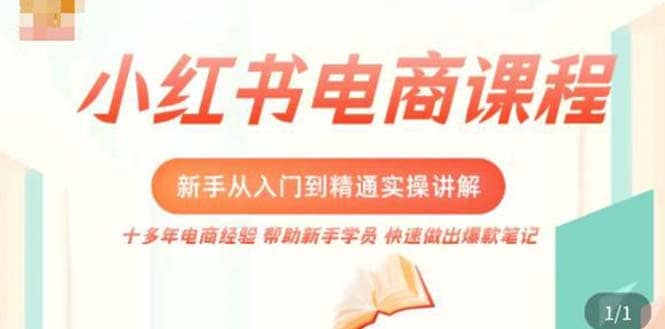 小红书电商新手入门到精通实操课，从入门到精通做爆款笔记，开店运营倾城领域-倾城领域