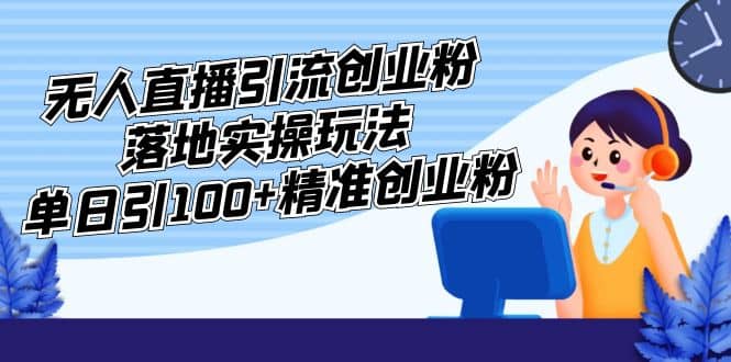 外面收费3980的无人直播引流创业粉落地实操玩法，单日引100+精准创业粉倾城领域-倾城领域