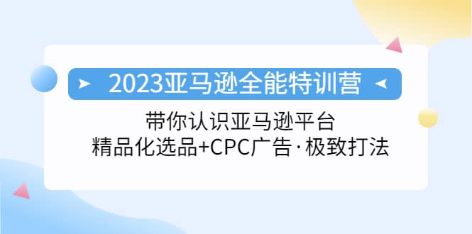 2023亚马逊全能特训营：玩转亚马逊平台+精品化·选品+CPC广告·极致打法倾城领域-倾城领域