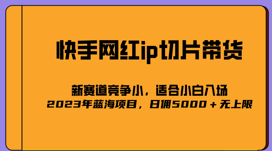 2023爆火的快手网红IP切片，号称日佣5000＋的蓝海项目，二驴的独家授权倾城领域-倾城领域