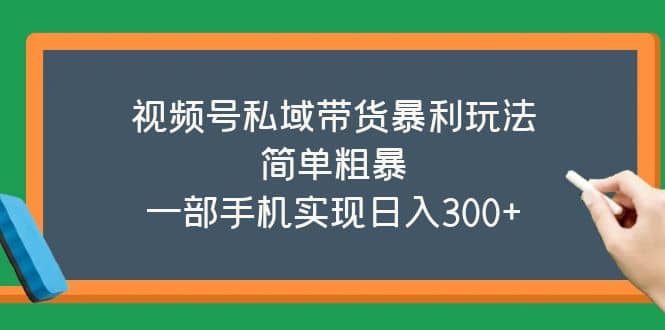 视频号私域带货暴利玩法，简单粗暴倾城领域-倾城领域