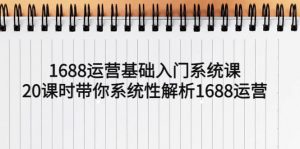 1688运营基础入门系统课，20课时带你系统性解析1688运营倾城领域-倾城领域