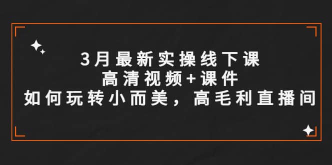 3月最新实操线下课高清视频+课件，如何玩转小而美，高毛利直播间倾城领域-倾城领域