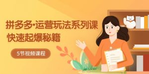 2023拼多多-运营玩法系列课：快速起爆秘籍（5节视频课）倾城领域-倾城领域