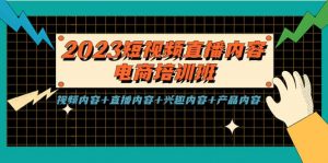 2023短视频直播内容·电商培训班，视频内容+直播内容+兴趣内容+产品内容倾城领域-倾城领域