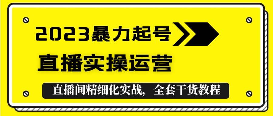 2023暴力起号+直播实操运营，全套直播间精细化实战，全套干货教程倾城领域-倾城领域