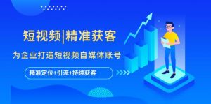 短视频|精准获客 为企业打造短视频自媒体账号 (精准定位+引流+持续获客)倾城领域-倾城领域