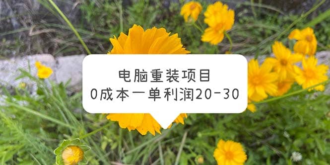 电脑系统重装项目，0成本一单利润20-30倾城领域-倾城领域