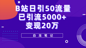 B站日引50+流量，实战已引流5000+变现20万，超级实操课程倾城领域-倾城领域
