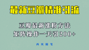 矩阵操作，一天引流200+，23年最新的豆瓣引流方法！倾城领域-倾城领域