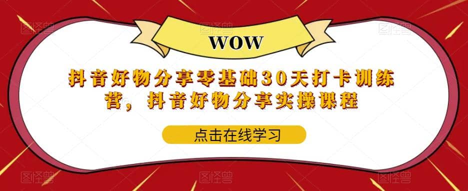 抖音好物分享0基础30天-打卡特训营，抖音好物分享实操课程倾城领域-倾城领域