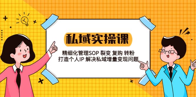 私域实战课程：精细化管理SOP 裂变 复购 转粉 打造个人IP 私域增量变现问题倾城领域-倾城领域