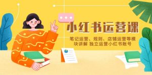 小红书·运营课，笔记运营、规则、店铺运营等模块讲解 独立运营小红书账号倾城领域-倾城领域