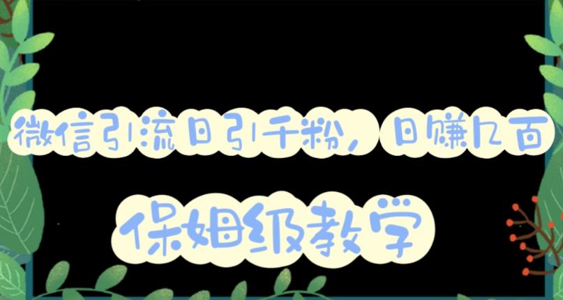 微信互推圈半自动引流方案，矩阵操作日引千人思路【详细视频教程】倾城领域-倾城领域
