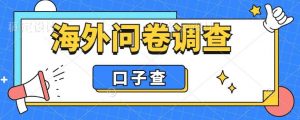 外面收费5000+海外问卷调查口子查项目，认真做单机一天200+倾城领域-倾城领域