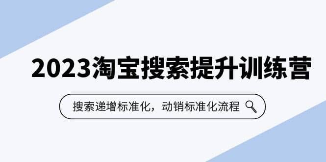 2023淘宝搜索-提升训练营，搜索-递增标准化，动销标准化流程（7节课）倾城领域-倾城领域