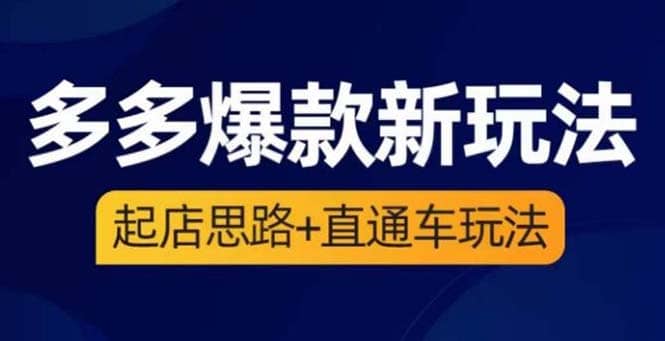2023拼多多爆款·新玩法：起店思路+直通车玩法（3节精华课）倾城领域-倾城领域