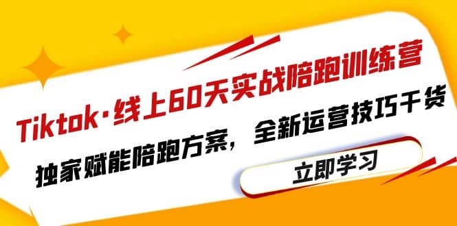 Tiktok·线上60天实战陪跑训练营，独家赋能陪跑方案，全新运营技巧干货倾城领域-倾城领域