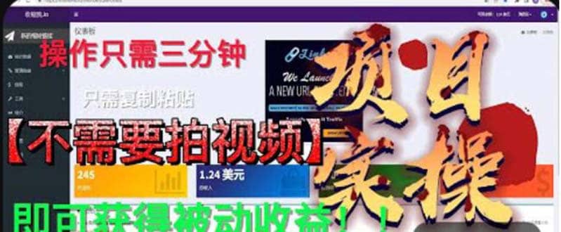 最新国外掘金项目 不需要拍视频 即可获得被动收益 只需操作3分钟实现躺赚倾城领域-倾城领域