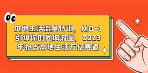 本地生活流量特训，从0-1引爆你的同城流量，2023年抢占本地生活万亿赛道倾城领域-倾城领域