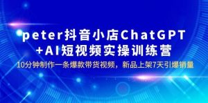 peter抖音小店ChatGPT+AI短视频实训 10分钟做一条爆款带货视频 7天引爆销量倾城领域-倾城领域