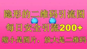 隐形的二维码引流图，缩小是图片，放大是二维码，每日安全引流200+倾城领域-倾城领域