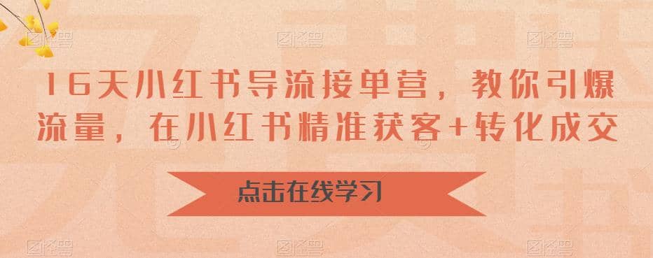 16天-小红书 导流接单营，教你引爆流量，在小红书精准获客+转化成交倾城领域-倾城领域