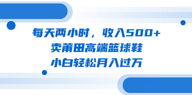 每天两小时,收入500+,卖莆田高端篮球鞋,小白轻松月入过万(教程+素材)倾城领域-倾城领域