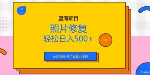蓝海项目照片修复，轻松日入500+，小白可做无门槛暴力变现【揭秘】倾城领域-倾城领域