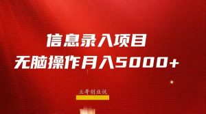 月入5000+，信息录入返佣项目，小白无脑复制粘贴倾城领域-倾城领域