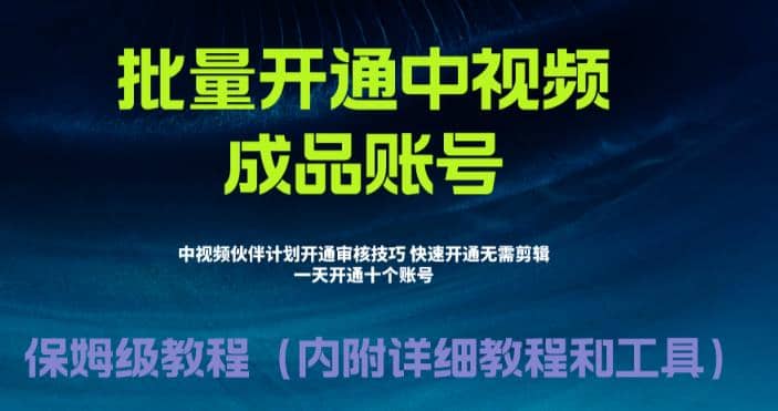 外面收费1980暴力开通中视频计划教程，附 快速通过中视频伙伴计划的办法倾城领域-倾城领域