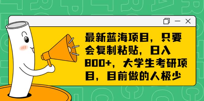 最新蓝海项目，只要会复制粘贴，日入800+，大学生考研项目，目前做的人极少倾城领域-倾城领域