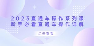 2023直通车操作 系列课，新手必看直通车操作详解倾城领域-倾城领域