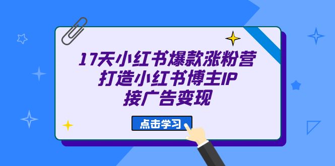 17天 小红书爆款 涨粉营（广告变现方向）打造小红书博主IP、接广告变现倾城领域-倾城领域