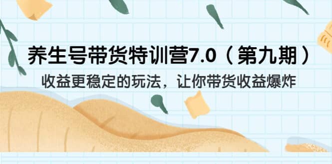 养生号带货特训营7.0（第九期）收益更稳定的玩法 让你带货收益爆炸（11节）倾城领域-倾城领域